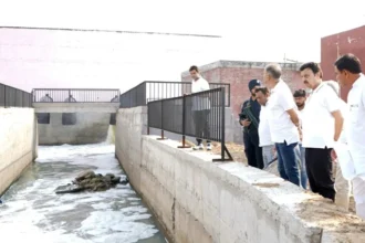 झज्जर जिले में जल निकासी व्यवस्था का मंत्री ने किया निरीक्षण