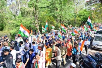 शौर्य स्थल से गांधी पार्क तक हजारों नागरिकों ने की पद यात्रा