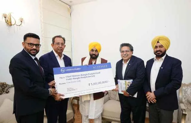 सीएम मान के बाढ़ राहत मिशन को एलएंडटी का भारी समर्थन