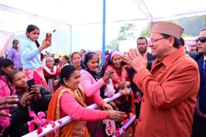 रणकोची माता मंदिर में पूजा के बाद सीएम धामी का जनसंवाद