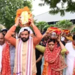गुरुग्राम से हरियाणा के 27 संगठनात्मक जिलों के लिए रवाना हुई पवित्र कलश यात्रा